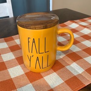 Rae Dunn ‘fall y’all’ mug with topper